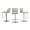 Casabianca VENETIAN Bar Stool In Light Gray With Brushed Stainless Steel Base - 3 Sides - Casabianca VENETIAN Bar Stool In Light Gray With Brushed Stainless Steel Base - 3 Sides