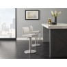 Casabianca VENETIAN Bar Stool In Light Gray With Brushed Stainless Steel Base - Lifestyle