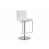 Casabianca VENETIAN Bar Stool In White With Brushed Stainless Steel Base - Angled - Casabianca VENETIAN Bar Stool In White With Brushed Stainless Steel Base - Angled