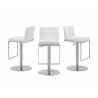 Casabianca VENETIAN Bar Stool In White With Brushed Stainless Steel Base - 3 Sides - Casabianca VENETIAN Bar Stool In White With Brushed Stainless Steel Base - 3 Sides