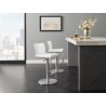 Casabianca VENETIAN Bar Stool In White With Brushed Stainless Steel Base - Lifestyle