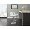 Casabianca VENETIAN Bar Stool In White With Brushed Stainless Steel Base - Lifestyle - Casabianca VENETIAN Bar Stool In White With Brushed Stainless Steel Base - Lifestyle