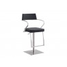 Casabianca HARBOR Bar Stool In Black With Brushed Stainless Steel Base - Angled
