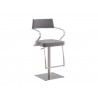 Casabianca HARBOR Bar Stool In Gray With Brushed Stainless Steel Base - Angled