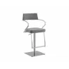 Casabianca HARBOR Bar Stool In Gray With Brushed Stainless Steel Base - Angled - Casabianca HARBOR Bar Stool In Gray With Brushed Stainless Steel Base - Angled