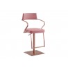 Casabianca HARBOR Bar Stool In Dusty Pink With Brushed Stainless Steel Base - Angled