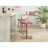 Casabianca HARBOR Bar Stool In Dusty Pink With Brushed Stainless Steel Base - Lifestyle - Casabianca HARBOR Bar Stool In Dusty Pink With Brushed Stainless Steel Base - Lifestyle