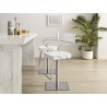 Casabianca HARBOR Bar Stool In White With Brushed Stainless Steel Base - Lifestyle
