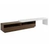 Casabianca CELINE Entertainment Center In White and Walnut Painted Top And Walnut Veneer Bottom Unit - Angled View - Casabianca CELINE Entertainment Center In White and Walnut Painted Top And Walnut Veneer Bottom Unit - Angled View