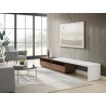 Casabianca CELINE Entertainment Center In White and Walnut Painted Top And Walnut Veneer Bottom Unit - Lifestyle
