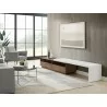 Casabianca CELINE Entertainment Center In White and Walnut Painted Top And Walnut Veneer Bottom Unit - Lifestyle - Casabianca CELINE Entertainment Center In White and Walnut Painted Top And Walnut Veneer Bottom Unit - Lifestyle