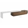 Casabianca CELINE Entertainment Center In White and Walnut Painted Top And Walnut Veneer Bottom Unit - Angled - Casabianca CELINE Entertainment Center In White and Walnut Painted Top And Walnut Veneer Bottom Unit - Angled