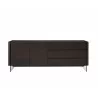 Casabianca Il Vetro Buffet-server In Dark Gray Oak Veneer With Clear Glass - Front - Casabianca Il Vetro Buffet-server In Dark Gray Oak Veneer With Clear Glass - Front