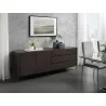 Casabianca Il Vetro Buffet-server In Dark Gray Oak Veneer With Clear Glass - Lifestyle - Casabianca Il Vetro Buffet-server In Dark Gray Oak Veneer With Clear Glass - Lifestyle