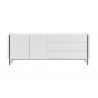 Casabianca Il Vetro Buffet-server In High Gloss White Lacquer With Clear Glass - Front