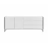 Casabianca Il Vetro Buffet-server In High Gloss White Lacquer With Clear Glass - Front - Casabianca Il Vetro Buffet-server In High Gloss White Lacquer With Clear Glass - Front