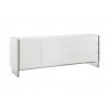 Casabianca Il Vetro Buffet-server In High Gloss White Lacquer With Clear Glass - Angled