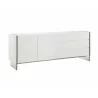 Casabianca Il Vetro Buffet-server In High Gloss White Lacquer With Clear Glass - Angled - Casabianca Il Vetro Buffet-server In High Gloss White Lacquer With Clear Glass - Angled