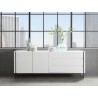Casabianca Il Vetro Buffet-server In High Gloss White Lacquer With Clear Glass - Lifestyle