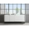 Casabianca Il Vetro Buffet-server In High Gloss White Lacquer With Clear Glass - Lifestyle - Casabianca Il Vetro Buffet-server In High Gloss White Lacquer With Clear Glass - Lifestyle