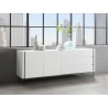 Casabianca Il Vetro Buffet-server In High Gloss White Lacquer With Clear Glass - Lifestyle Angled View