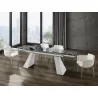 Casabianca COMO Dining Table In Clear Tempered Glass With White Painted Base - Lifestyle - Casabianca COMO Dining Table In Clear Tempered Glass With White Painted Base - Lifestyle