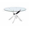 GALAXY Chrome / Clear Glass Dining Table