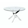 GALAXY Chrome / Clear Glass Dining Table - GALAXY Chrome / Clear Glass Dining Table