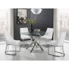GALAXY Chrome / Clear Glass Dining Table - Lifestyle 2