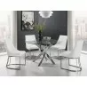 GALAXY Chrome / Clear Glass Dining Table - Lifestyle 2 - GALAXY Chrome / Clear Glass Dining Table - Lifestyle 2