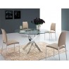 GALAXY Chrome / Clear Glass Dining Table - Lifestyle