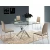 GALAXY Chrome / Clear Glass Dining Table - Lifestyle - GALAXY Chrome / Clear Glass Dining Table - Lifestyle