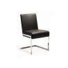 Casabianca FONTANA Dining Chair In Dark Brown With Stainless Steel Base - Angled