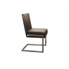 Casabianca FONTANA Dining Chair In Dark Brown With Stainless Steel Base - Side View