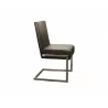 Casabianca FONTANA Dining Chair In Dark Brown With Stainless Steel Base - Side View - Casabianca FONTANA Dining Chair In Dark Brown With Stainless Steel Base - Side View