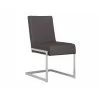Casabianca FONTANA Dining Chair In Dark Grey With Stainless Steel Base - Angled - Casabianca FONTANA Dining Chair In Dark Grey With Stainless Steel Base - Angled
