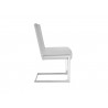 Casabianca FONTANA Dining Chair In White Pu-leather With Stainless Steel Base - Side