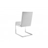 Casabianca FONTANA Dining Chair In White Pu-leather With Stainless Steel Base - Back Angle