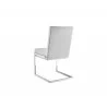 Casabianca FONTANA Dining Chair In White Pu-leather With Stainless Steel Base - Back Angle - Casabianca FONTANA Dining Chair In White Pu-leather With Stainless Steel Base - Back Angle