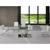 Casabianca FONTANA Dining Chair In White Pu-leather With Stainless Steel Base - Lifestyle 2