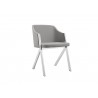 ACORN Collection Grey Eco-Leather Arm Dining Chair - Angled