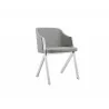 ACORN Collection Grey Eco-Leather Arm Dining Chair - Angled - ACORN Collection Grey Eco-Leather Arm Dining Chair - Angled