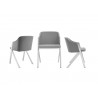 ACORN Collection Grey Eco-Leather Arm Dining Chair - 3 Sides