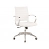 Casabianca LINEA Office Chair In White PU-leather With Chrome Plated Base - Front