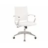 Casabianca LINEA Office Chair In White PU-leather With Chrome Plated Base - Front - Casabianca LINEA Office Chair In White PU-leather With Chrome Plated Base - Front