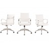 Casabianca LINEA Office Chair In White PU-leather With Chrome Plated Base - 3 Sides