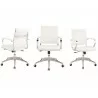 Casabianca LINEA Office Chair In White PU-leather With Chrome Plated Base - 3 Sides - Casabianca LINEA Office Chair In White PU-leather With Chrome Plated Base - 3 Sides