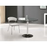 Casabianca FORTE Dining Table In Clear Glass With Polished Stainless Steel Base - Lifestyle 1