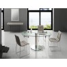 THAO Dining Table In Clear Glass With Polished Stainless Steel Base - Lifestyle 2