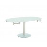 Thao Dining Table In White Tempered Glass - Angled Extended